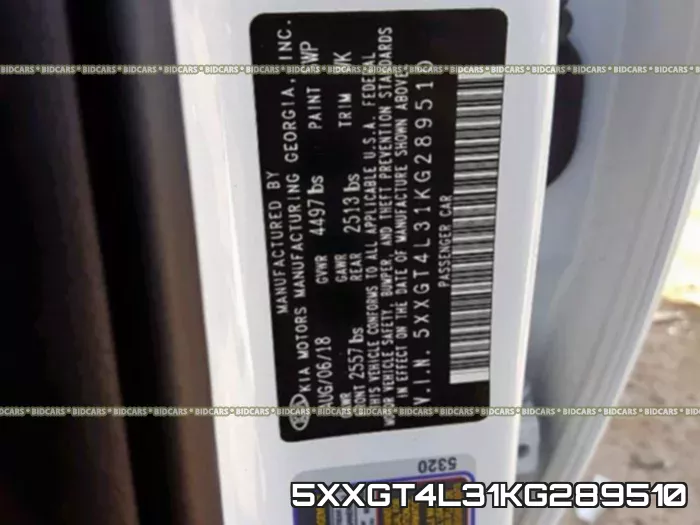 5XXGT4L31KG289510 фото 2