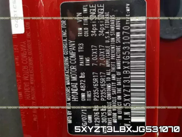 5XYZT3LBXJG531070 фото 2