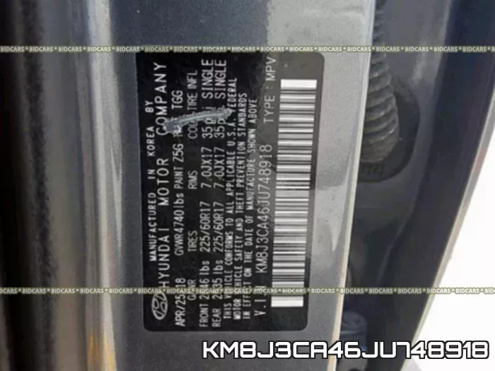 KM8J3CA46JU748918 фото 2