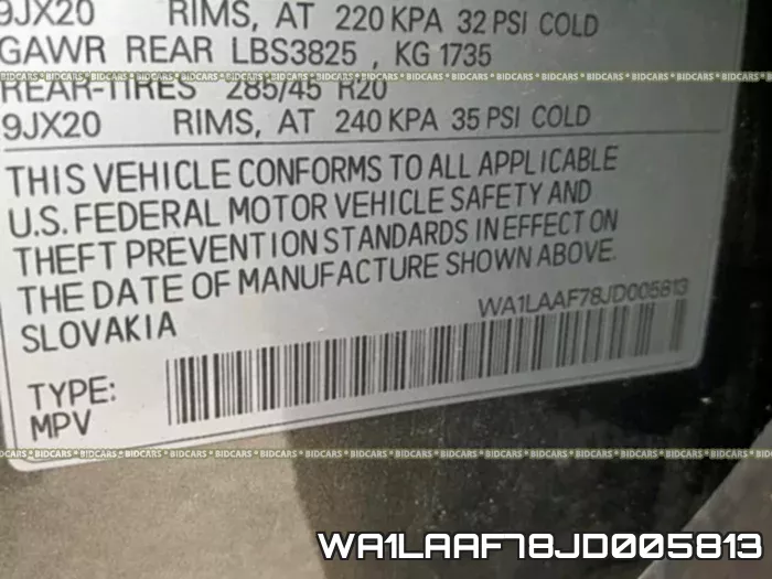 WA1LAAF78JD005813 фото 2