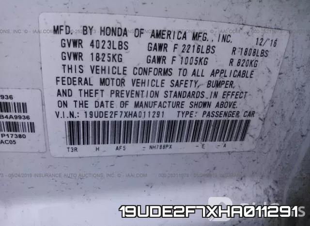 19UDE2F7XHA011291 фото 10