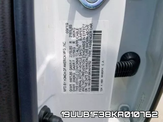 19UUB1F38KA010762 фото 2