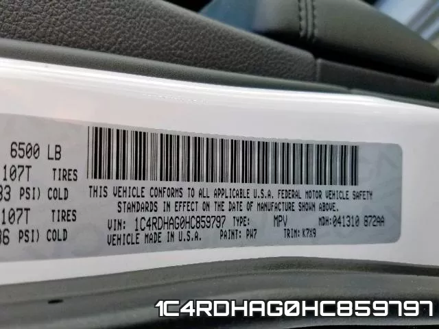 1C4RDHAG0HC859797 фото 2