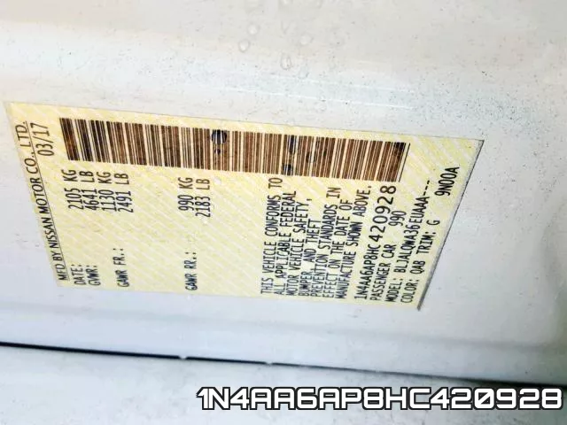 1N4AA6AP8HC420928 фото 2