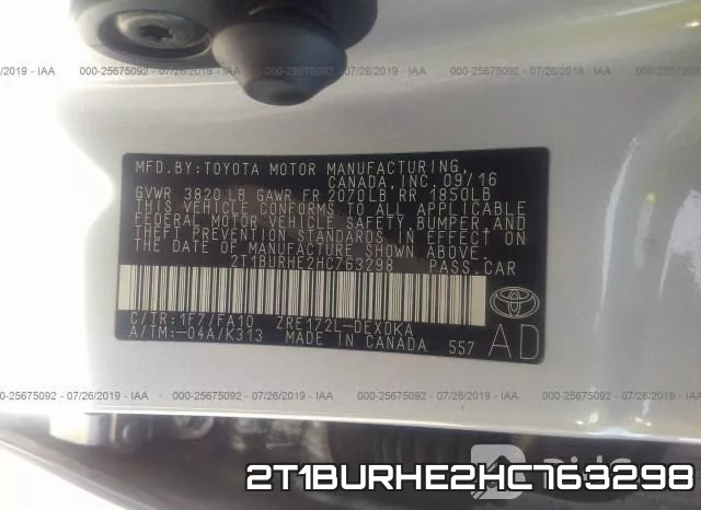 2T1BURHE2HC763298 фото 8