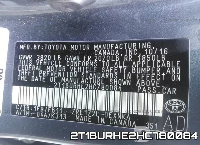 2T1BURHE2HC780084 фото 9