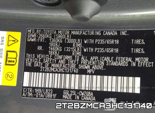 2T2BZMCA3HC131740 фото 10