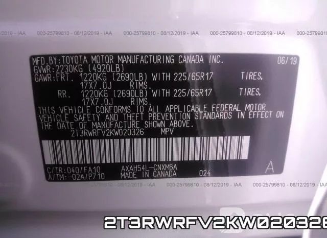 2T3RWRFV2KW020326 фото 10