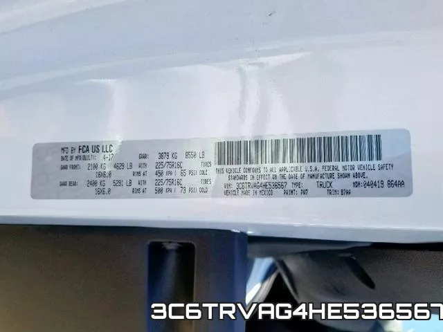 3C6TRVAG4HE536567 фото 2