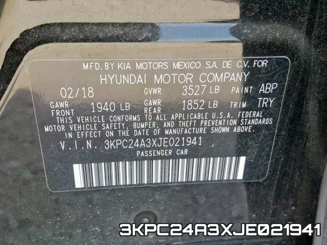 3KPC24A3XJE021941 фото 2