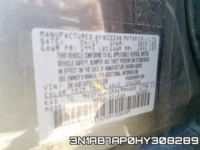 3N1AB7AP0HY308289 фото 2