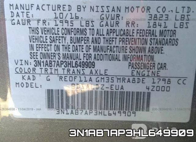 3N1AB7AP3HL649909 фото 10