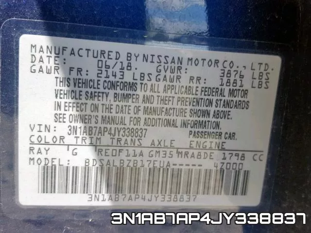 3N1AB7AP4JY338837 фото 2