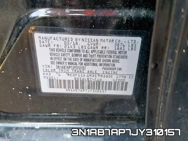 3N1AB7AP7JY310157 фото 2