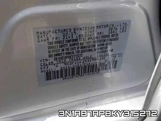 3N1AB7AP8KY315272 фото 2