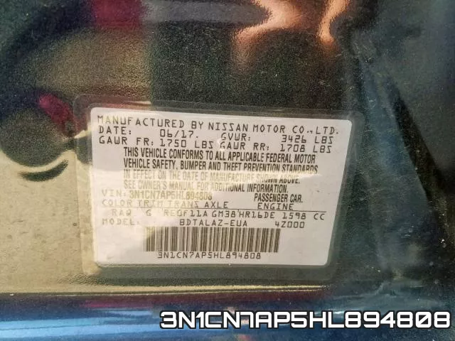 3N1CN7AP5HL894808 фото 2