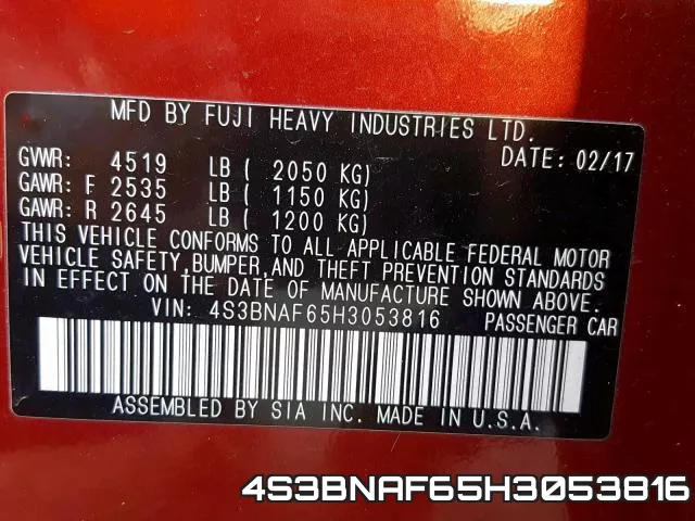4S3BNAF65H3053816 фото 2