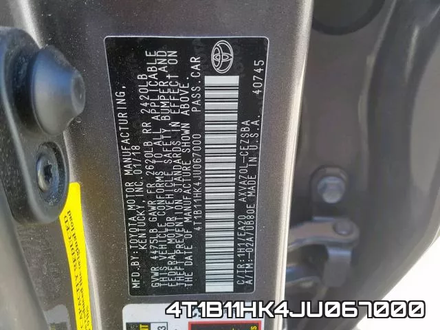 4T1B11HK4JU067000 фото 2