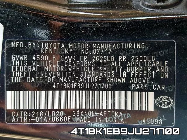 4T1BK1EB9JU271700 фото 2