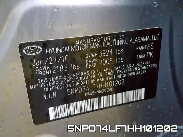 5NPD74LF7HH101202 фото 2