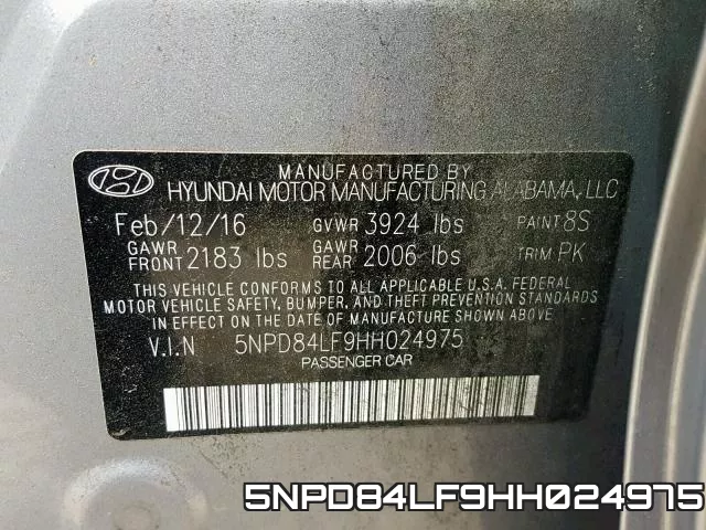 5NPD84LF9HH024975 фото 2