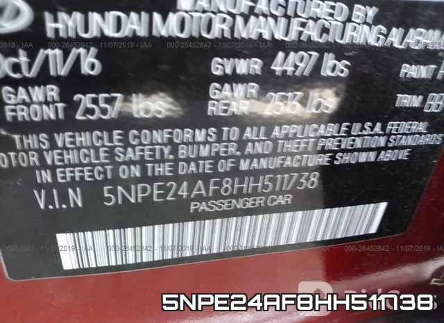 5NPE24AF8HH511738 фото 10