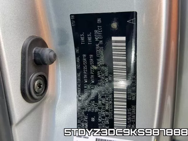 5TDYZ3DC9KS987888 фото 2