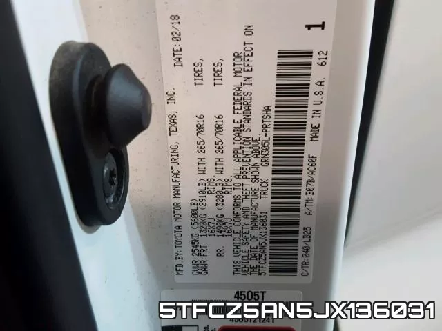 5TFCZ5AN5JX136031 фото 2