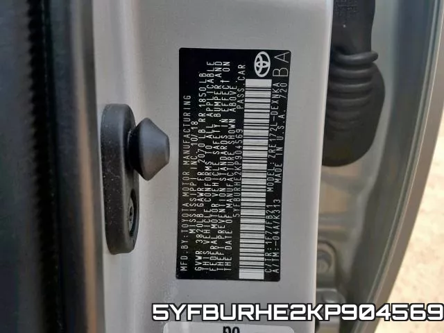 5YFBURHE2KP904569 фото 2