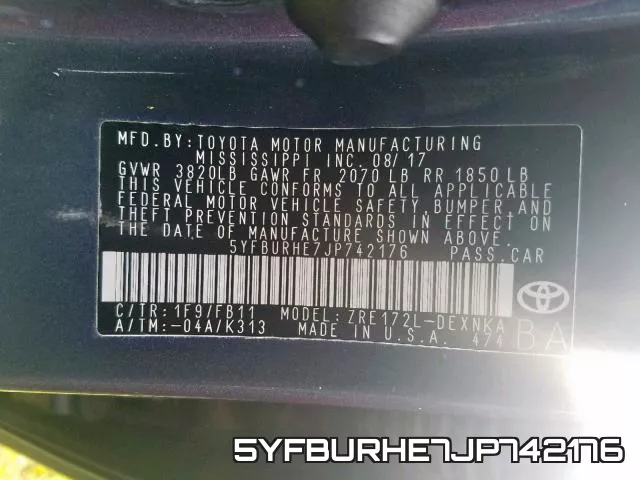 5YFBURHE7JP742176 фото 2