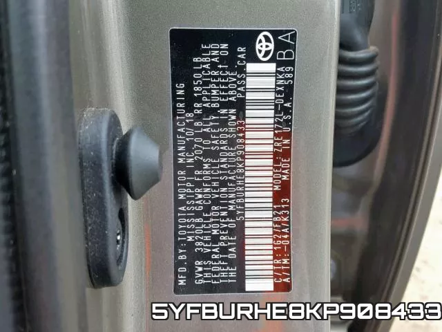 5YFBURHE8KP908433 фото 2