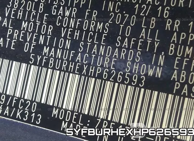 5YFBURHEXHP626593 фото 10