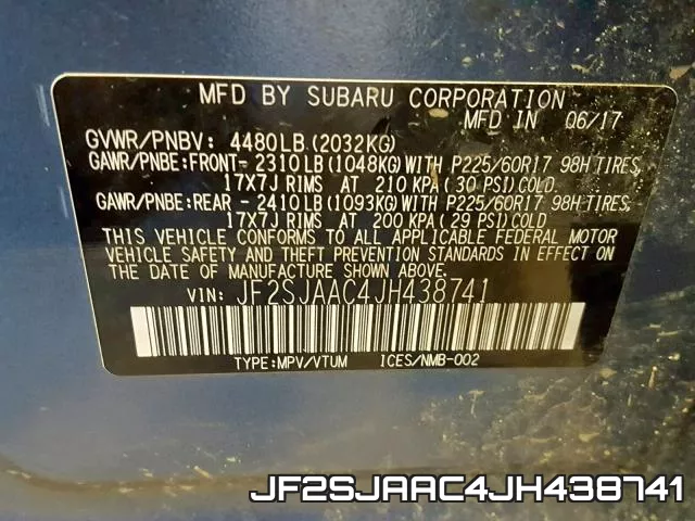 JF2SJAAC4JH438741 фото 2