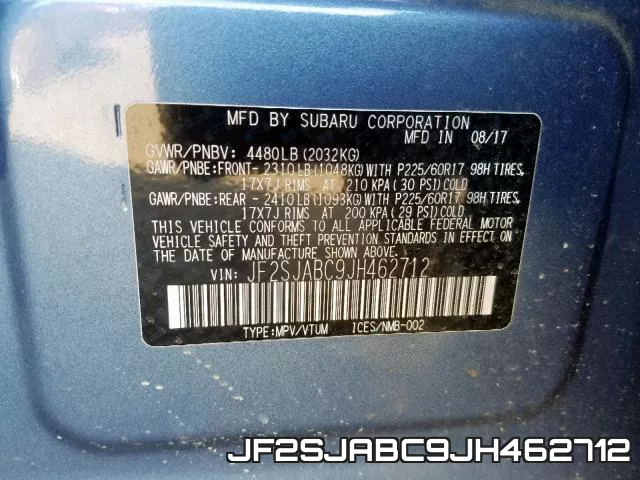 JF2SJABC9JH462712 фото 2