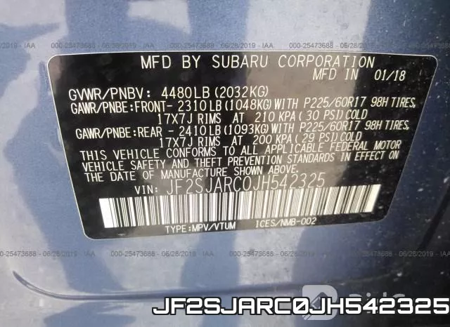 JF2SJARC0JH542325 фото 10