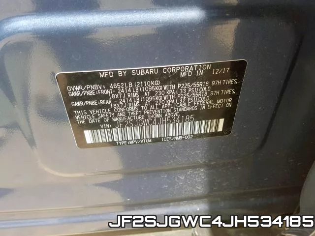 JF2SJGWC4JH534185 фото 2