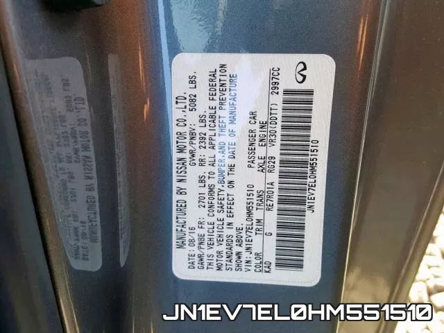 JN1EV7EL0HM551510 фото 2