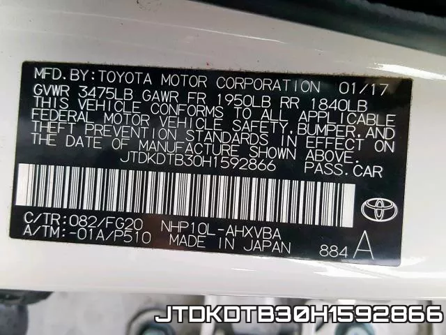 JTDKDTB30H1592866 фото 2