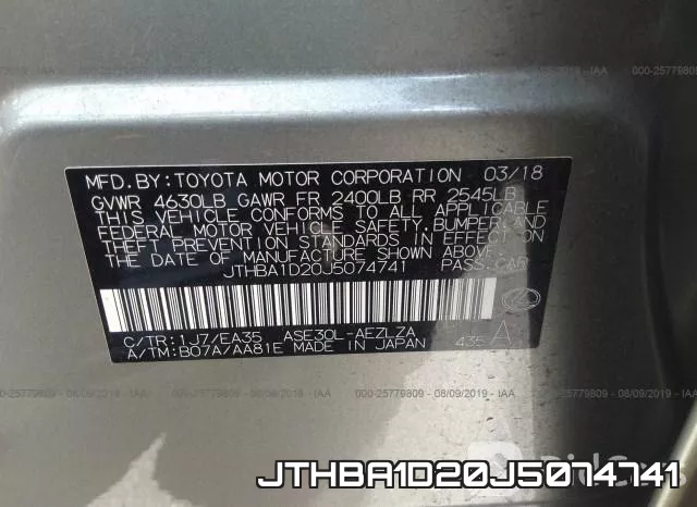JTHBA1D20J5074741 фото 9