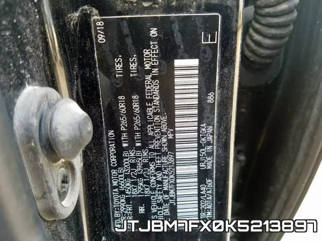 JTJBM7FX0K5213897 фото 2