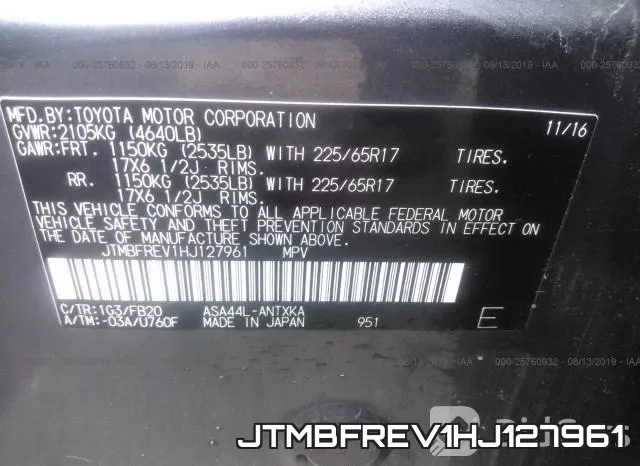 JTMBFREV1HJ127961 фото 10