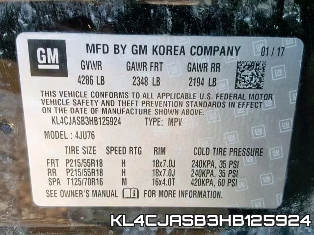 KL4CJASB3HB125924 фото 2