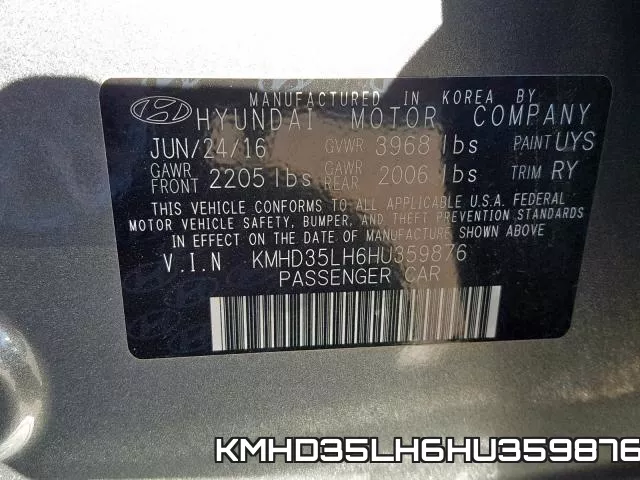 KMHD35LH6HU359876 фото 2