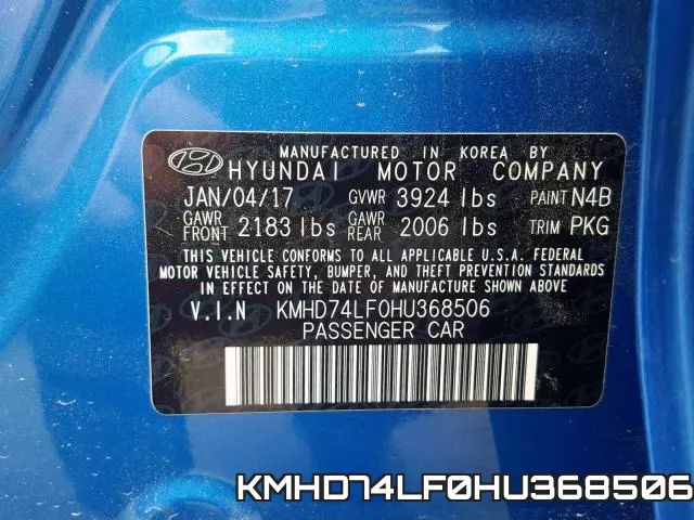 KMHD74LF0HU368506 фото 2