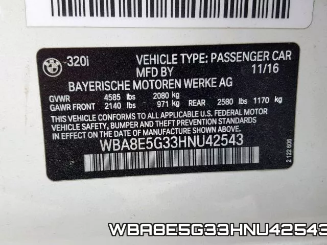 WBA8E5G33HNU42543 фото 2