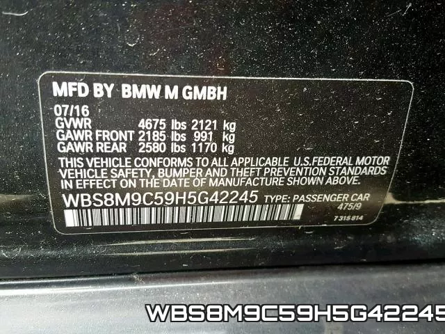 WBS8M9C59H5G42245 фото 2