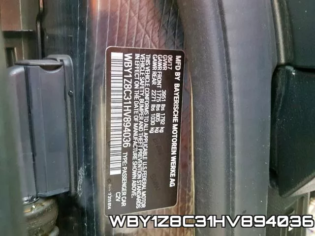 WBY1Z8C31HV894036 фото 2