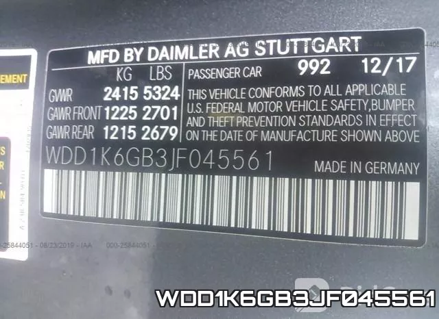 WDD1K6GB3JF045561 фото 10
