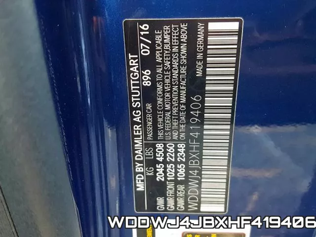 WDDWJ4JBXHF419406 фото 2