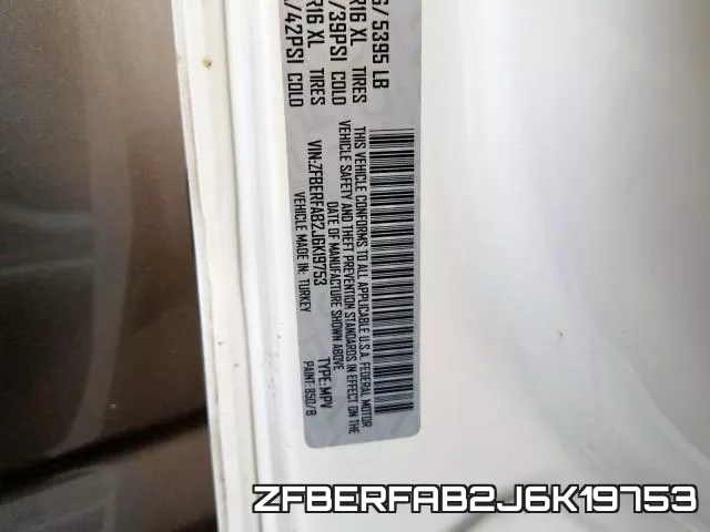 ZFBERFAB2J6K19753 фото 2